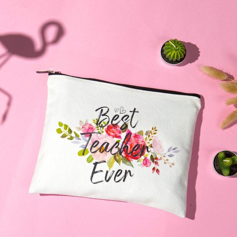 Charmoly Teacher Appreciation Gifts Teacher Gifts Best Teacher Ever Teacher Gifts for Women Teacher Makeup Bag Pouch - Image 5